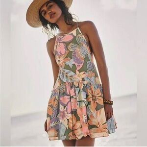 NWT Free People Deserted Island Floral Mini Dress Size XS